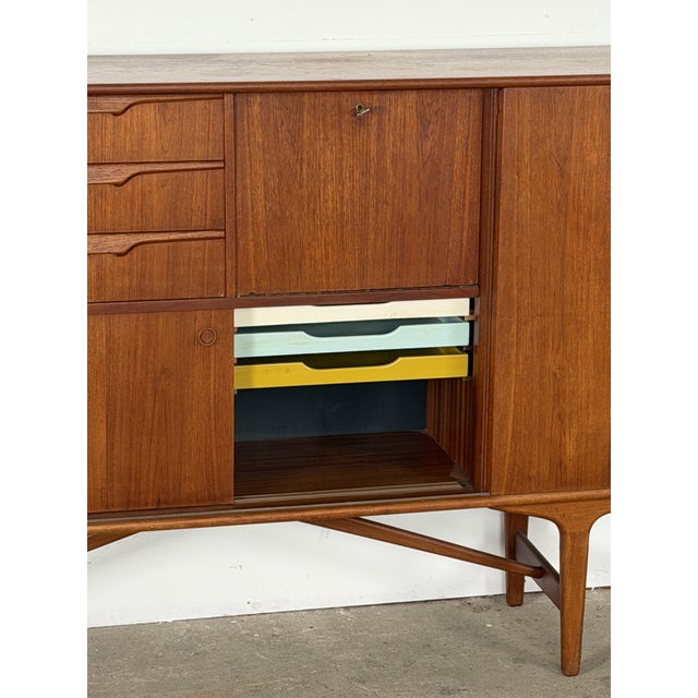 Mid 20th Century Mid-Century Modern Teak Sideboard with Colored Drawers, 1960s For Sale - Image 5 of 16