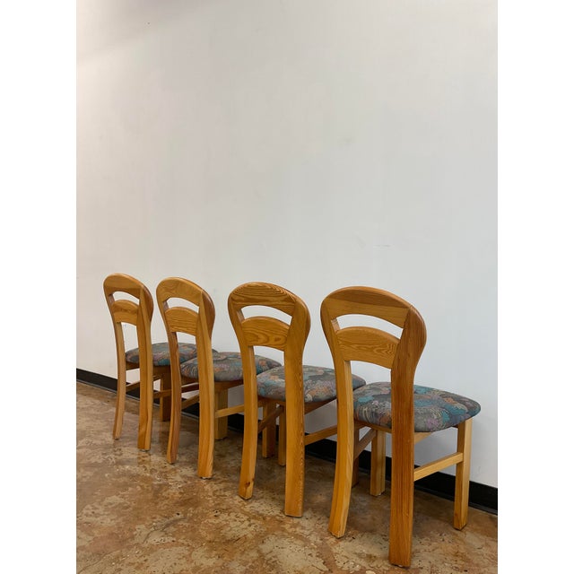 Set of 4 Mid-Century Danish Modern Pine Dining Chairs in "U-Back" Style For Sale - Image 4 of 13
