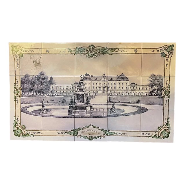 Print on Tiles Showing the Swedish Royal Castle Drottningholm by G. Asplund, Set of 15 For Sale