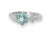 This exquisite estate ring features a delicate floral design crafted in 14K white gold. Adorned with 6 brilliant round...