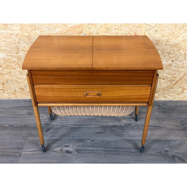 Mid-Century Modern Danish Teak Sewing Table, 1970s For Sale - Image 3 of 18