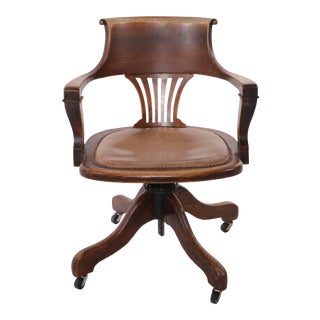 Extra Grade Turn of the Century Swivel Tilt Office Desk Chair For Sale