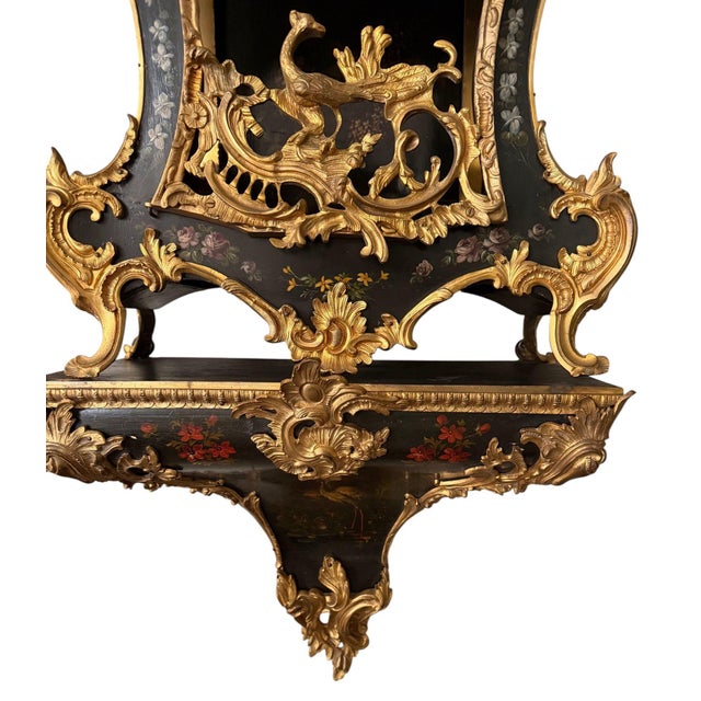 18th Century French Louis XV Lenoir À Paris Floral Cartel Clock & Bracket For Sale - Image 9 of 13
