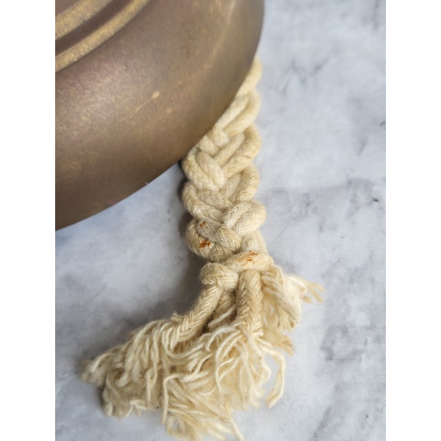1980s Vintage Brass Ship Bell With Rope Handle For Sale - Image 5 of 9