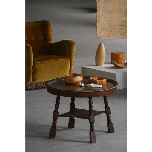 Vintage Danish Baroque Style Side Table in Oak, 1940s For Sale - Image 10 of 15