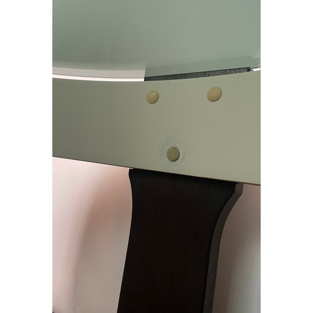 Round Coffee Table in White and Wengé with Smoked Glass Top, 1970s For Sale - Image 6 of 7