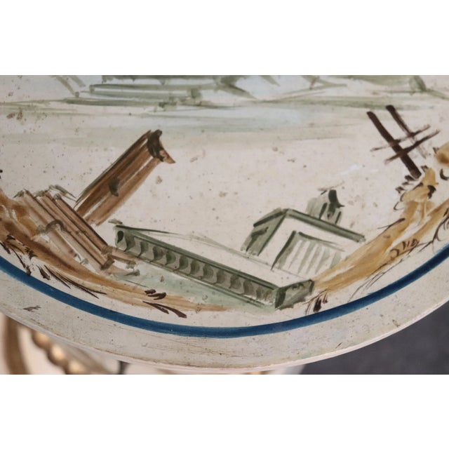Hand-Painted Venetian Italian Urn Form Pedestal, circa 1940s For Sale - Image 9 of 13