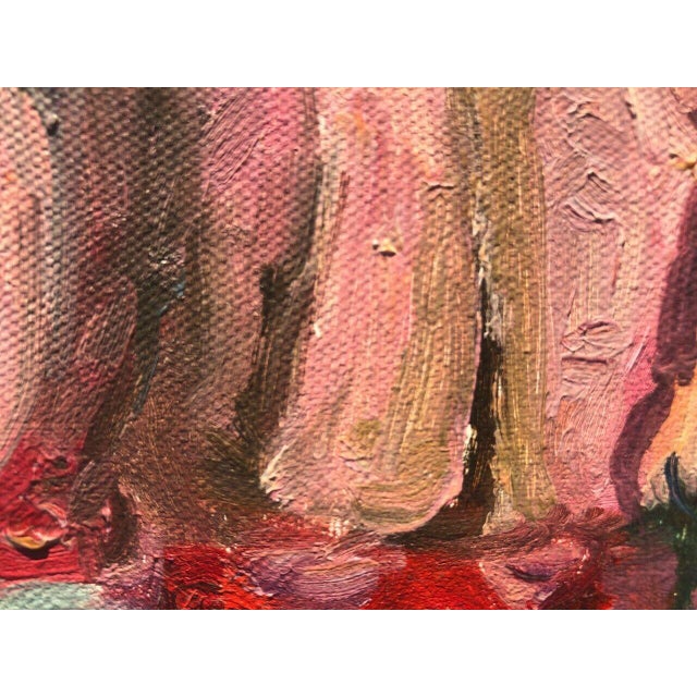 Dark Pink Vintage Dolls in European Folk Costumes Oil Painting For Sale - Image 8 of 11