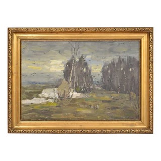 Gray Day, Oil on Board, 20th Century For Sale
