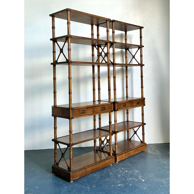 Brown Vintage Boho Brandt Campaign Etagere - A Pair For Sale - Image 8 of 9