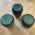 Modern Curated Designer Set of 3 Large Teal Drip-Glazed Chinese Ceramic Garden Stools With Raised Garland Motif For Sale - Image 3 of 12