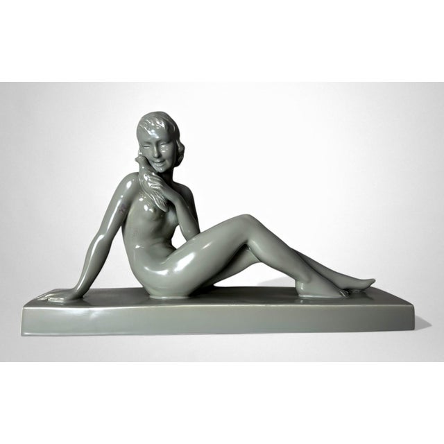 Art Deco Early 20th Century Art Deco, Saint-Clement Style Ceramic Figure of a Young Woman For Sale - Image 3 of 18