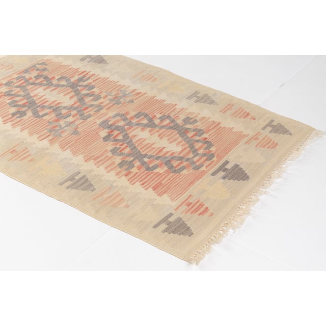 Turkish 1960s Soft Peach & Grey Boho Decor For Sale - Image 3 of 9