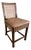 Vintage Woven Leather and Wood Counter Stool For Sale