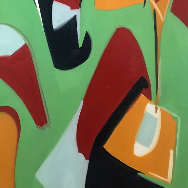 Altered Ego ( Or My Time Lapsed Memory Only Available In Betamax) by Amy Hutcheson | Oil on canvas Abstract shapes and colors. For Sale - Image 4 of 5