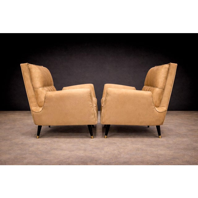 Armchairs in Hardwood & Suede, Giuseppe Scapinelli, 1950s - Lot 544A For Sale - Image 9 of 11