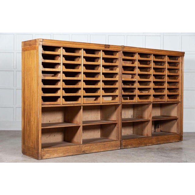 Monumental English Oak Haberdashery Cabinets, 1900s, Set of 2 For Sale - Image 3 of 18