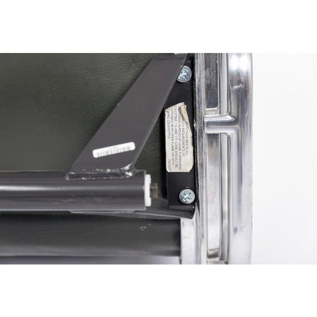 Dark Gray Leather Office Chair Eames for Herman Miller Aluminum Group Soft Pad For Sale - Image 10 of 10