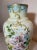 1930s Tall Antique Hand Blown Painted Milk Bristol Glass Enamel Enameled Flower Vase For Sale - Image 5 of 11
