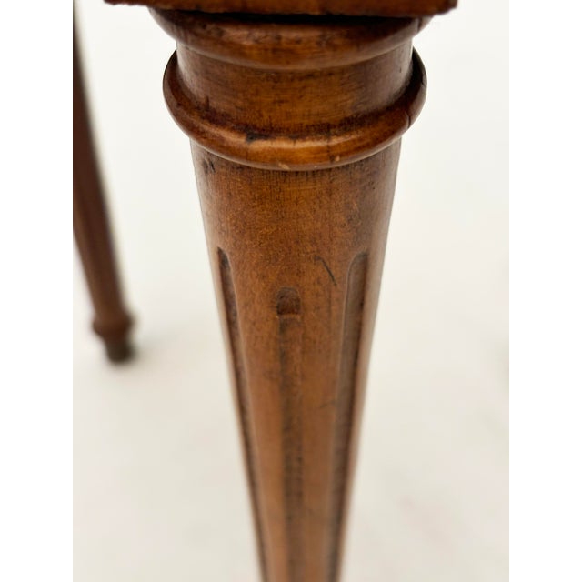 1950's Brandt French Influence Wine/Side Table With Marble Top, Brass Gallery and Fluted Legs For Sale - Image 10 of 12