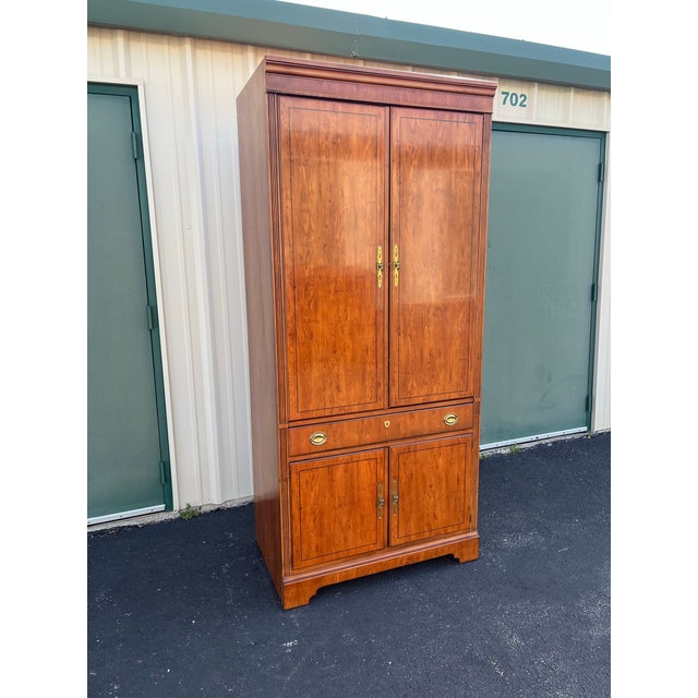 Wood Drexel Heritage Mahogany Media Cabinet Armoire For Sale - Image 7 of 12