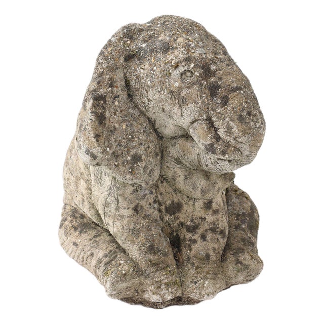 Cast Stone Elephant Garden Statue, France Mid 20th C. For Sale