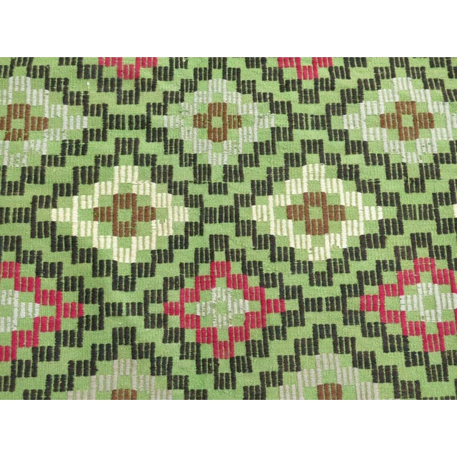 1960s Green Kilim Boho Area Vintage Kilim Anatolian Rug - 71"x111" For Sale - Image 5 of 12