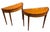 Traditional Pair of American Federal Revival Mahogany Demilune Console Tables With Satinwood Fan Inlay and Stringing, Mid-20th Century For Sale - Image 3 of 12