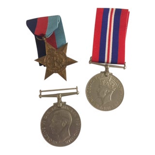 British Medals with Ribbons - Set of 3 For Sale