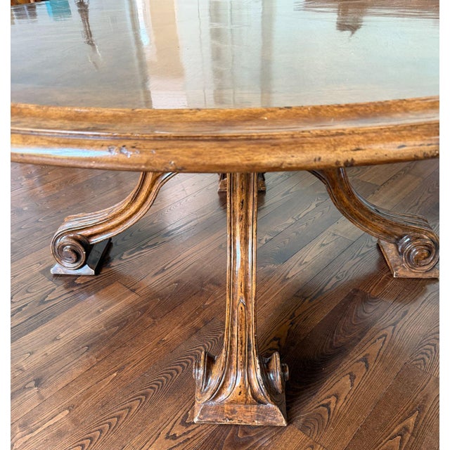 Therien French Provincial Volute Walnut Dining Table For Sale - Image 4 of 13