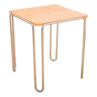 Loop Table B10 in Chrome-Plated Tubular Steel and Peach-Colored Lacquered Plywood by Marcel Breuer, 1927 For Sale