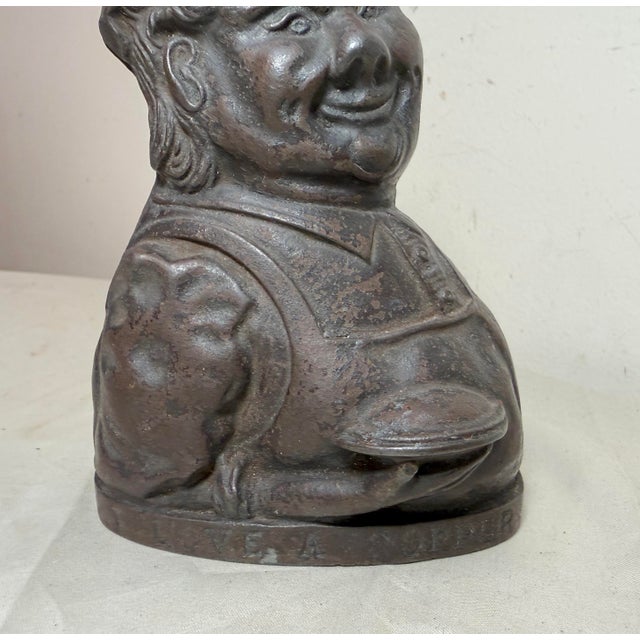 Figurative Rare Antique 2 Face Every Copper Helps Sydenham & McOustra Cast Iron Still Bank For Sale - Image 3 of 12