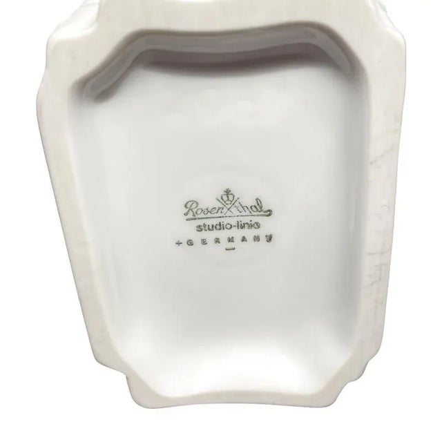 Rosenthal Germany Martin Freyer for Rosenthal Brutalist Porcelaine Blanc Vase For Sale - Image 4 of 5