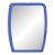 French Vintage Scalloped Mirror, Blue, Circa 1970 For Sale