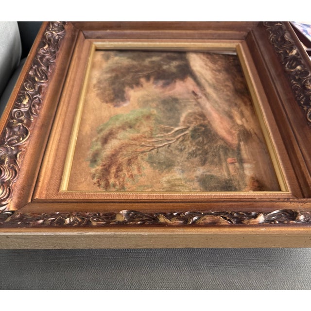 French Antique French Magical Realism Original Watercolor, Framed For Sale - Image 3 of 7