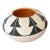 Signed Santa Clara Pueblo Pottery Bowl by Martha Concho – Black on Cream With Red Interior For Sale