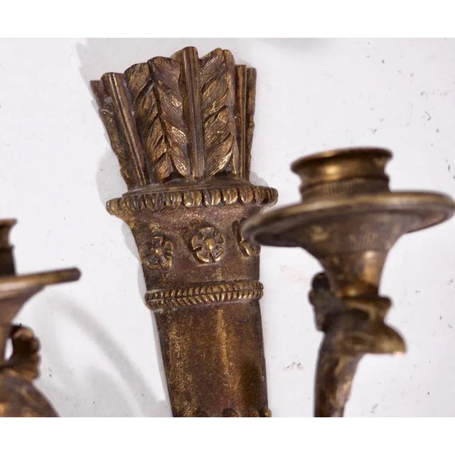 Bronze Wall Lamps, 19th-Century, Set of 2 For Sale - Image 6 of 7