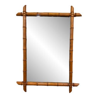 Antique Faux Bamboo Mirror For Sale