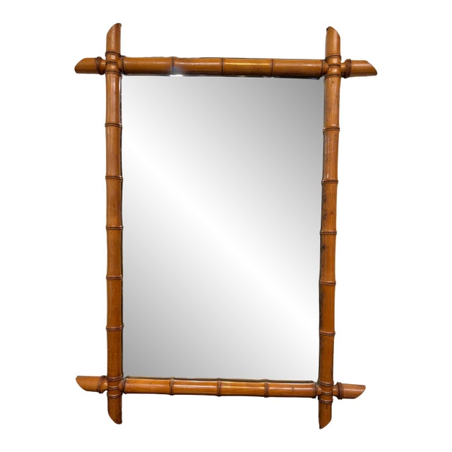 Antique Faux Bamboo Mirror For Sale