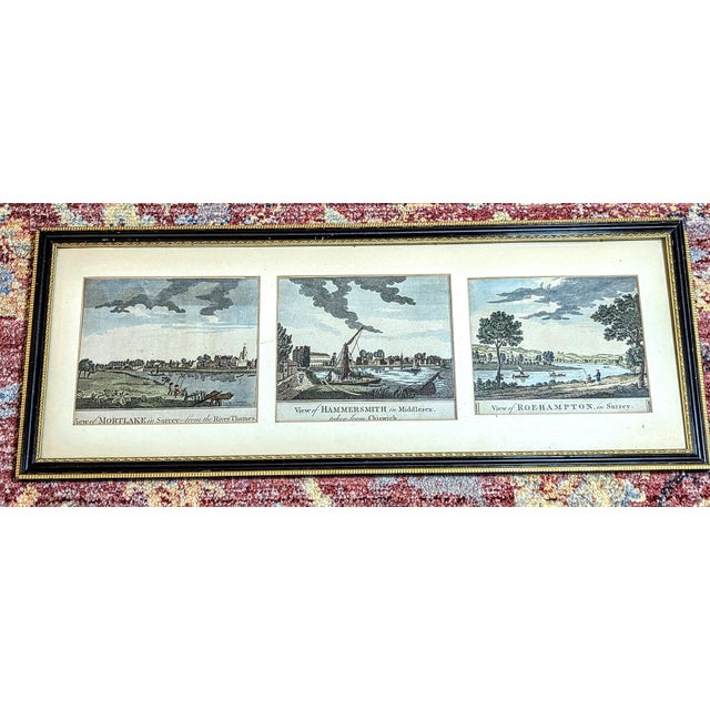 Add classic British sophistication to your walls with this exceptional, 242-year-old framed triptych featuring three...