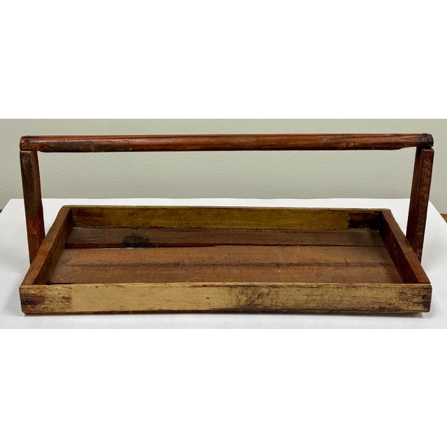 Farmhouse Antique Rustic Handled Berry Basket Tray For Sale - Image 3 of 10