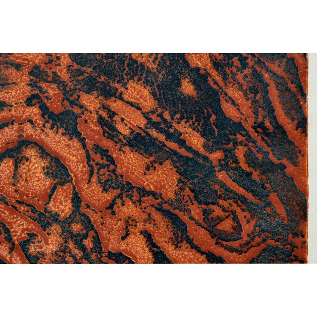 Red Lava Abstract Collagraph by Winifred Heron For Sale - Image 4 of 8