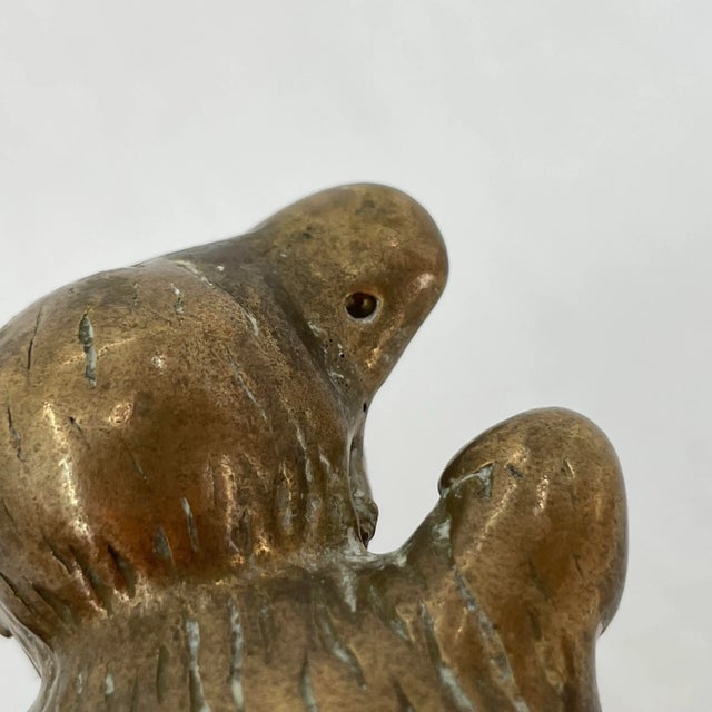 Vintage Mid-Century Brass Teddy Bear Animal Figurine For Sale - Image 10 of 11