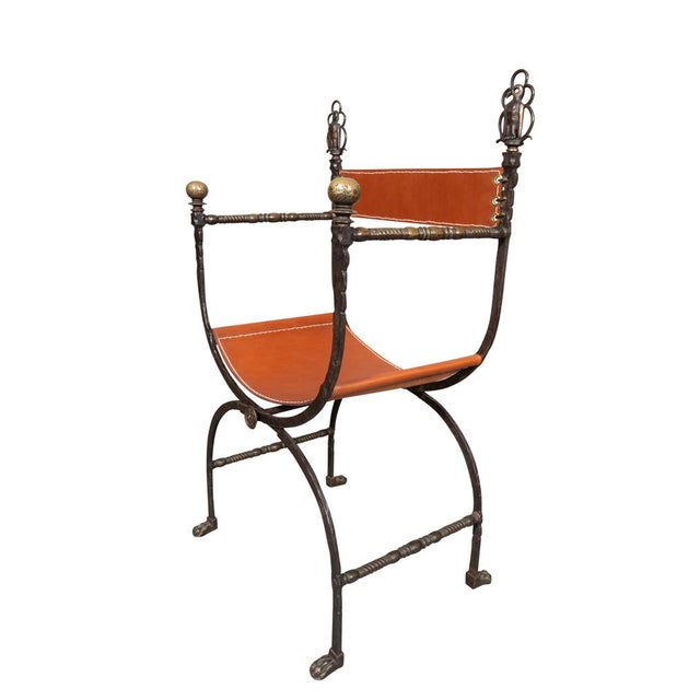 Early 20th Century Oscar Bach Wrought Iron and Bronze Armchair For Sale - Image 5 of 11