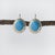 Contemporary Sleeping Beauty Turquoise Drop Earrings With Diamonds in Solid 14k Gold, Pair For Sale - Image 3 of 5