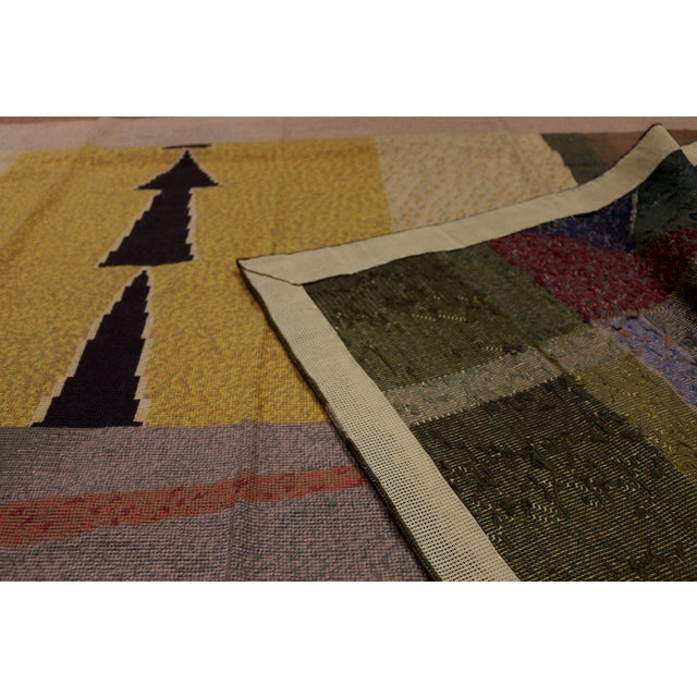 Beige Vintage Van Campen Style Needlepoint in Polychromatic Patterns by Rug & Kilim For Sale - Image 8 of 8