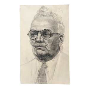 Vintage Pencil Sketch Drawing Portrait of Man