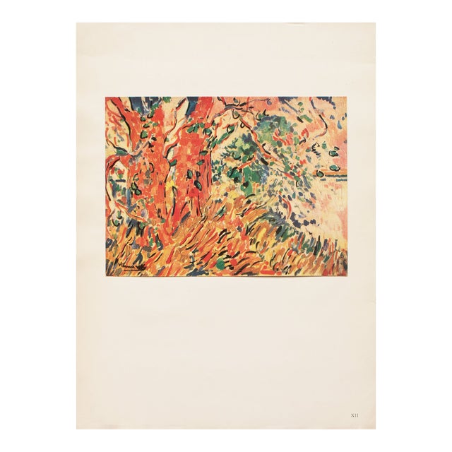 1943 After Maurice De Vlaminck, "The Platanes", First Edition Parisian Offset Lithograph For Sale