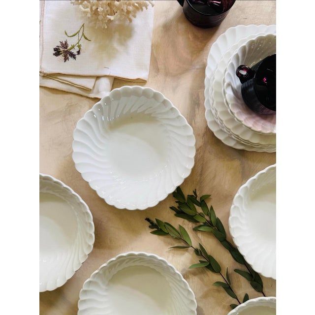 White Early 20th Century Johnson Brothers in Snow White Pattern 6.25” Bowls | English Ironstone | Cottage Core | Farmhouse Decor - Set of Five (5) For Sale - Image 8 of 10