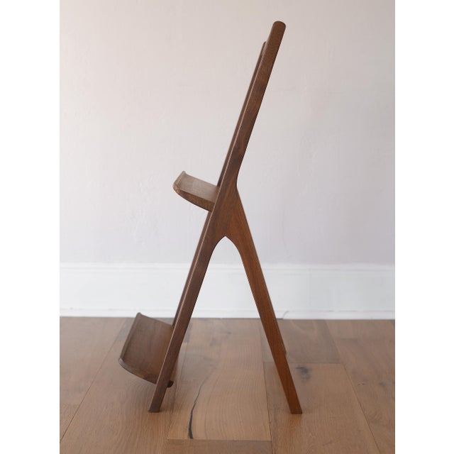 Arthur Umanoff Mid Century Danish Modern Walnut 2-Tier Magazine Rack For Sale - Image 4 of 10